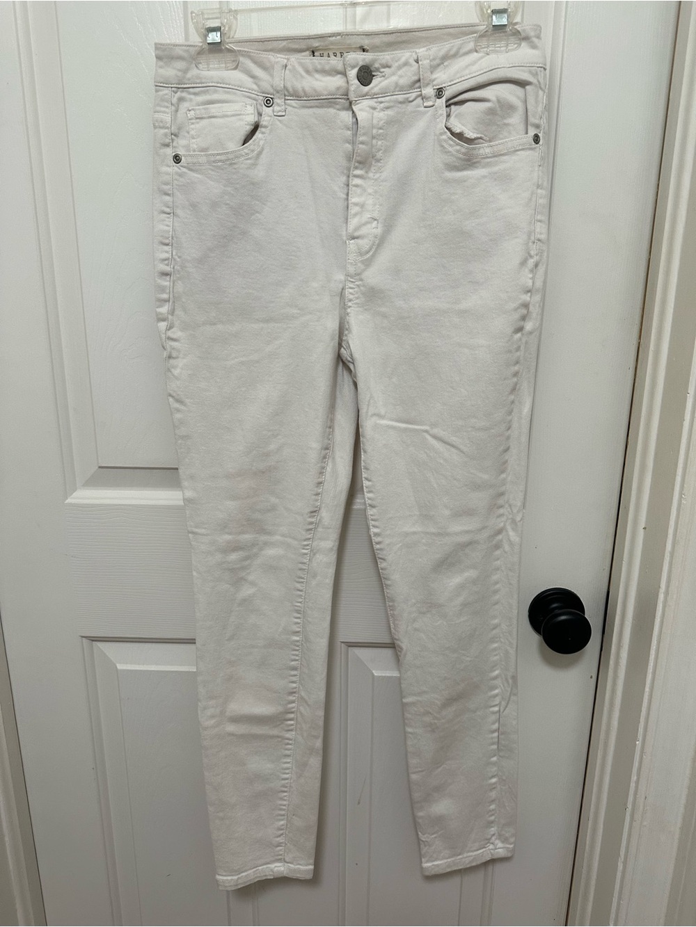 0332 Harper Heritage Mid-Rise White Skinny Jeans for Women size 29